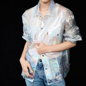 Levis Iridescent Hologram Clear Trucker 